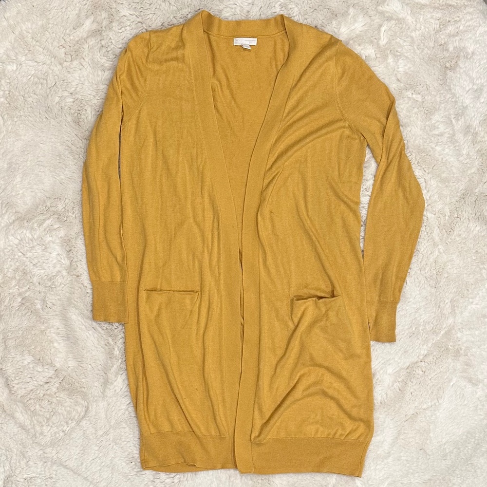 14th & Union Long Open-Front Cardigan Medium Size